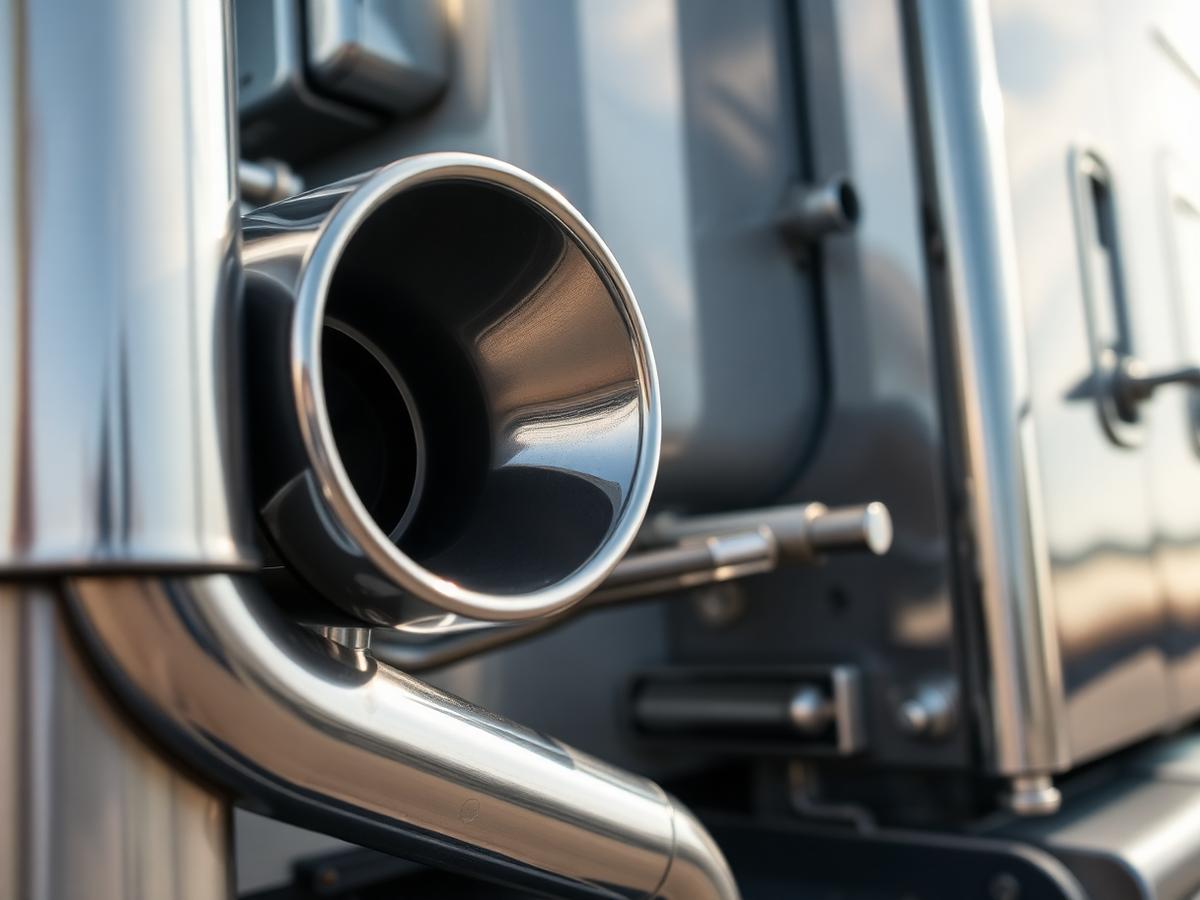 Chrome detail on a semi-truck